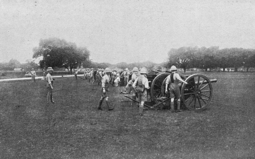 4th Battalion "Big Gun" detachment drill outside Bareilly Fort